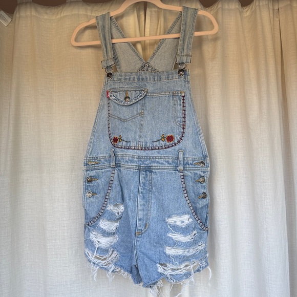 d’mode classi Pants - VINTAGE Embroidered Denim Overalls